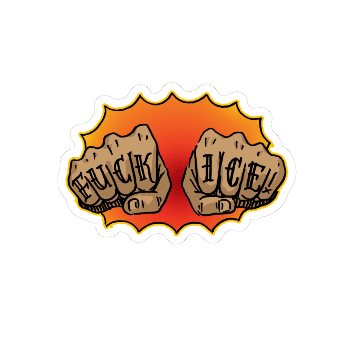F*** Ice Fists Ice Kiss-Cut Stickers