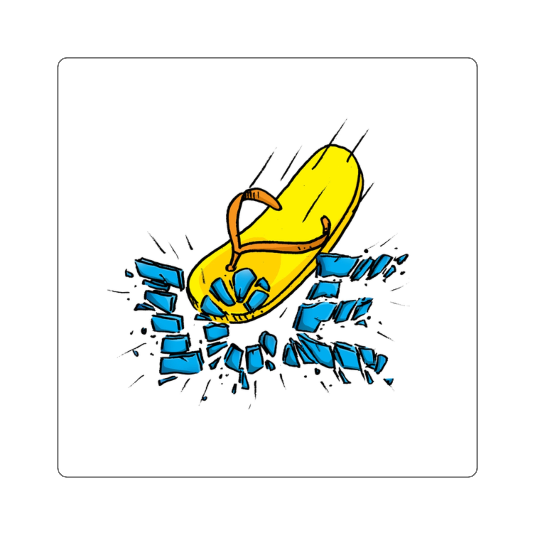 Yellow Chancla Square Sticker