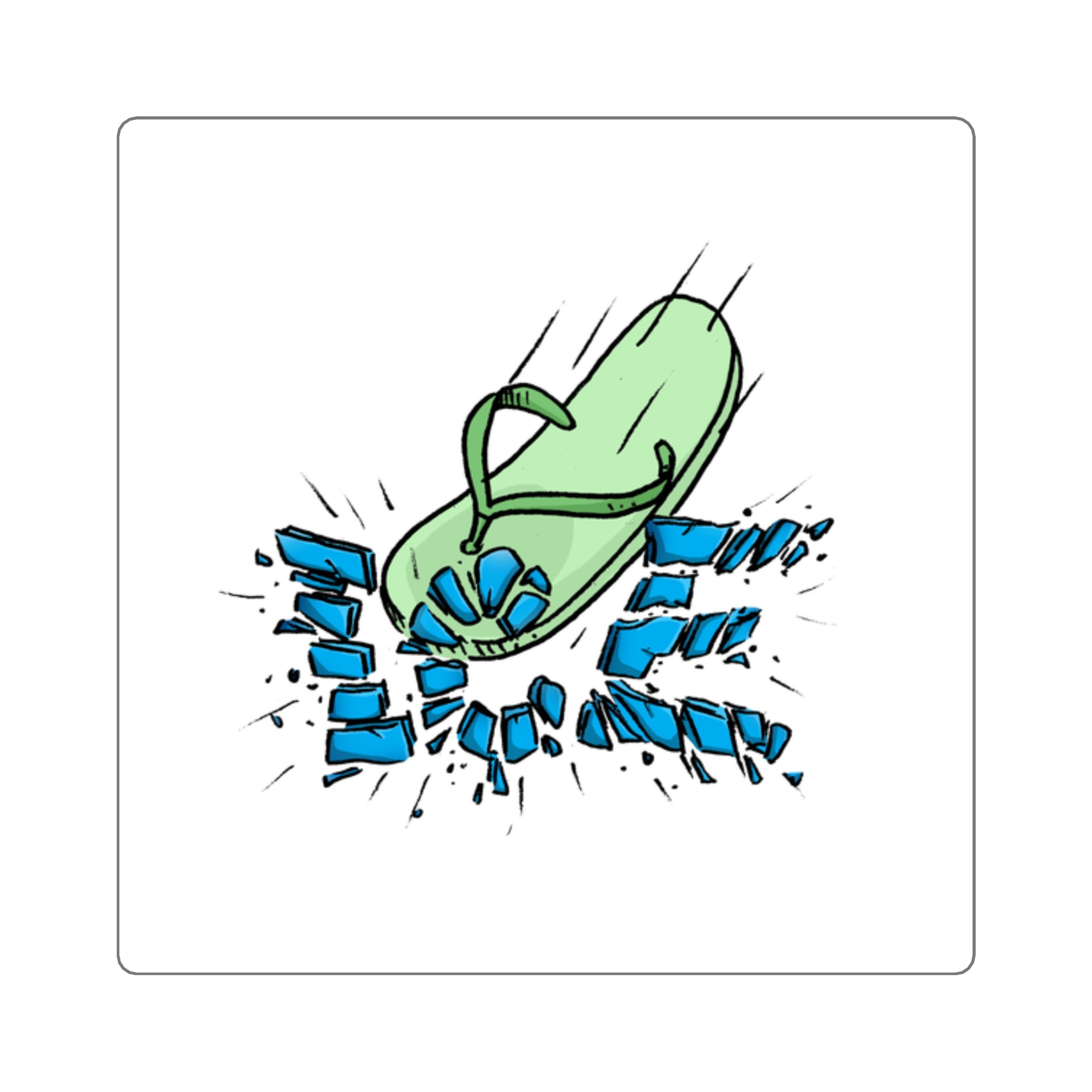 Green Chancla Square Sticker
