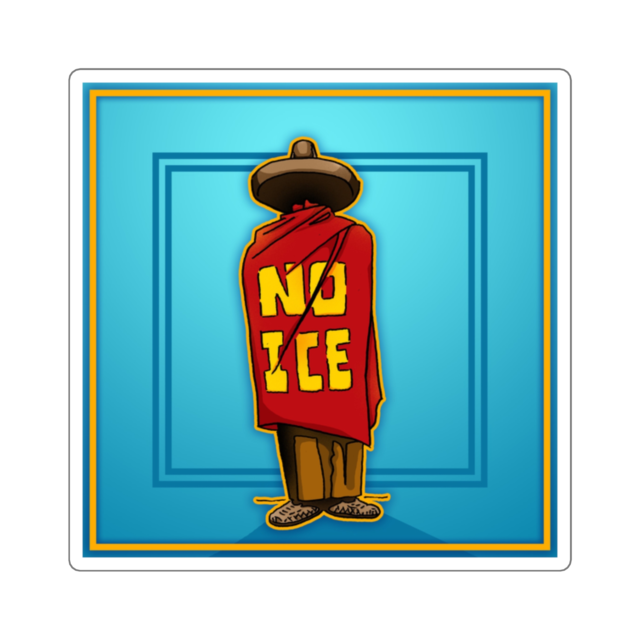 No ICE Square Sticker
