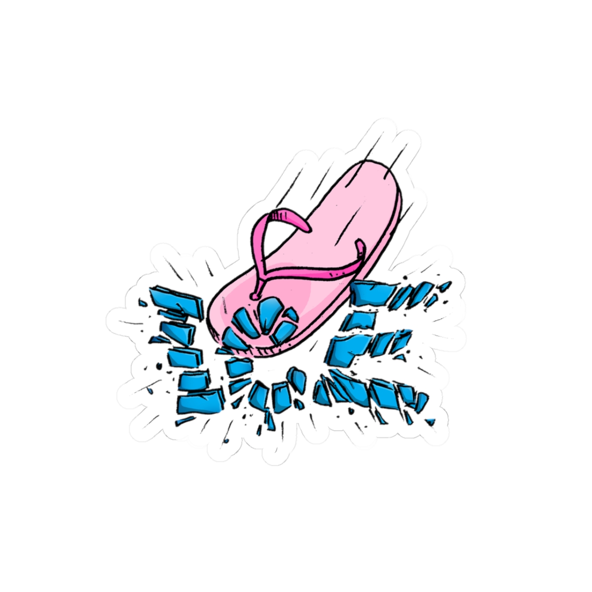 Pink Chancla Shaped Sticker