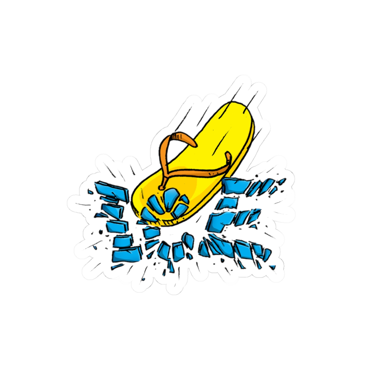 Yellow Chancla Shaped Sticker