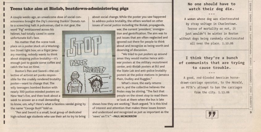 Teens take aim at biolab, beatdown-administering pigs - By Paul McMorrow - Weekly Dig