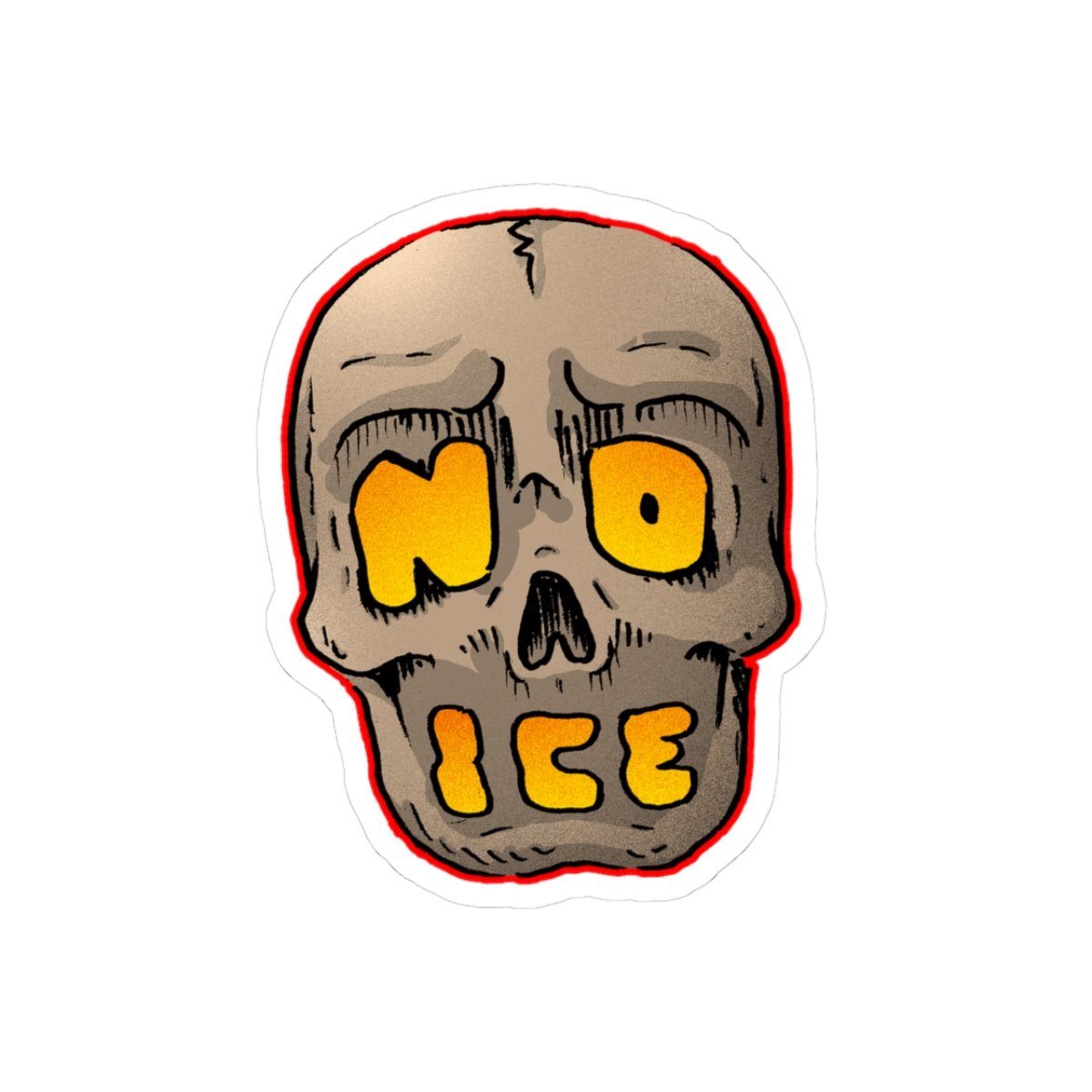 No ICE Skull Sticker