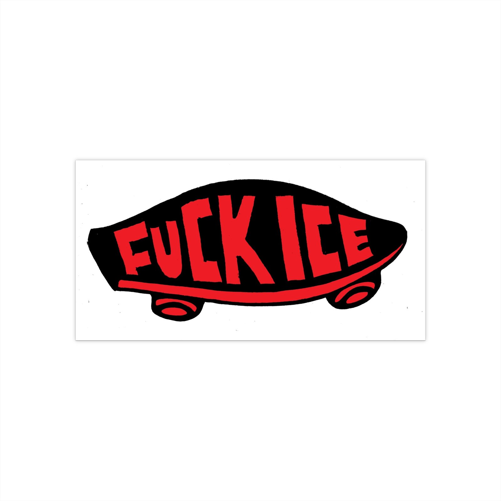 F*** ICE Skate Sticker – White