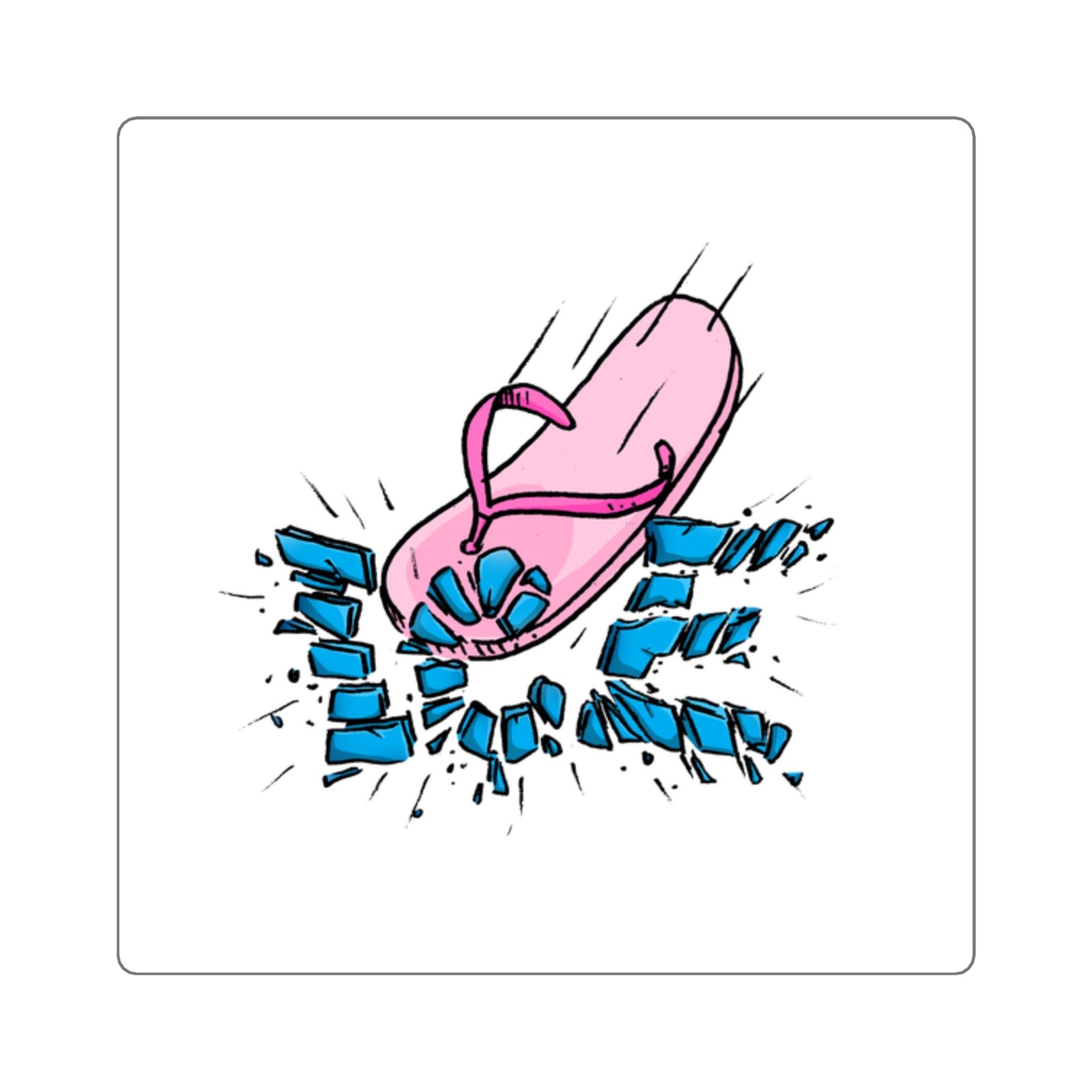 Pink Chancla Square Sticker