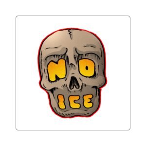 No ICE Skull Square Sticker